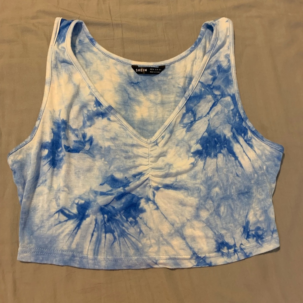 Blue Tie Dye Shein Crop Top